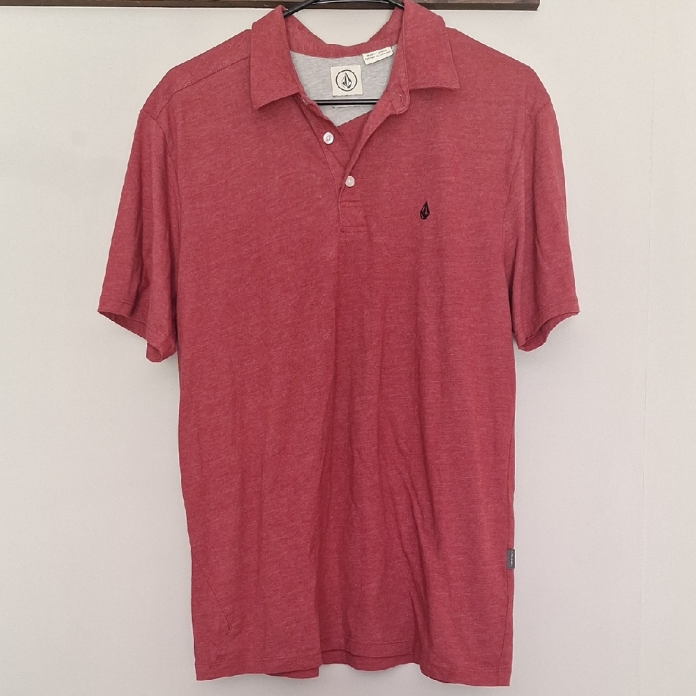 Volcom Men's Polo Shirt in Rich Red